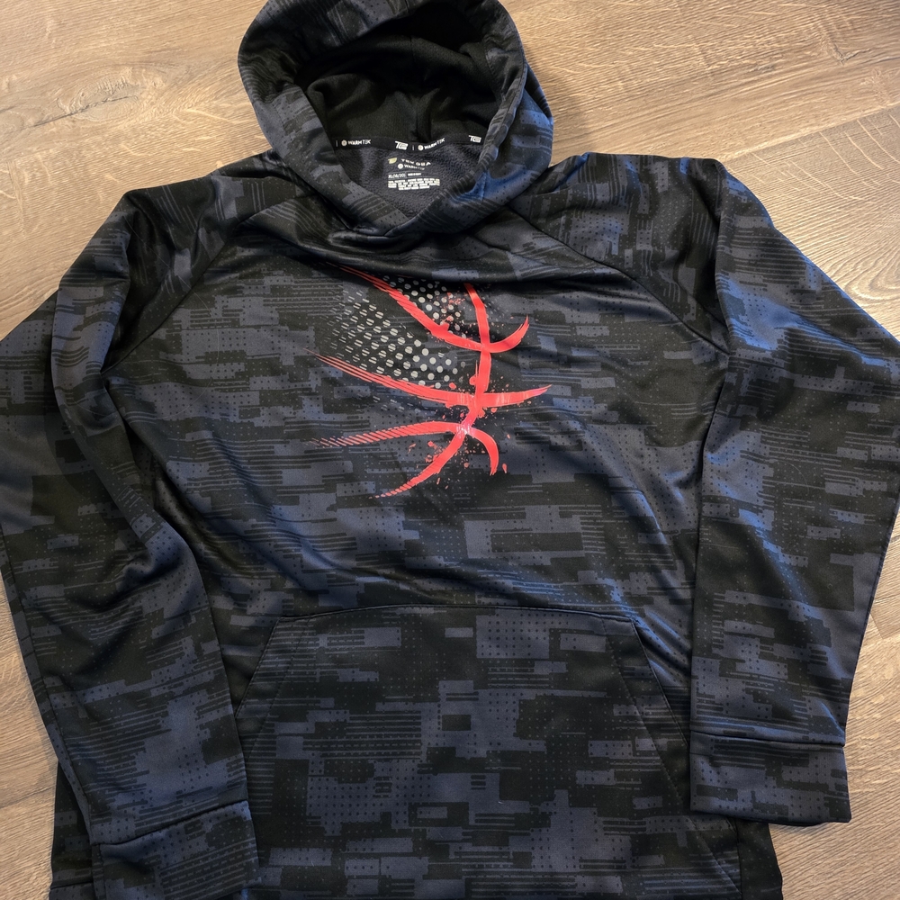 Tek Gear Black Patterned Hoodie